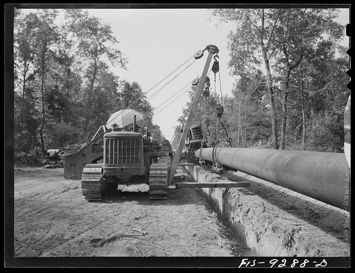 Little Rock, Arkansas to Missouri-Arkansas state line. War emergency pipeline from Longview, Texas to Norris City, Illinois. Cleaning and priming pipe