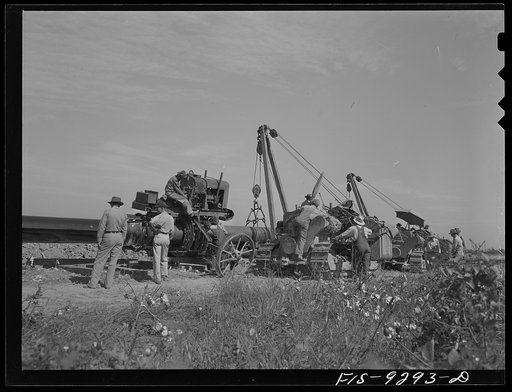 Little Rock, Arkansas to Missouri-Arkansas state line. War emergency pipeline from Longview, Texas to Norris City, Illinois. Doping crew priming the pipeline