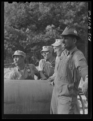 Little Rock, Arkansas to Missouri-Arkansas state line. War emergency pipeline from Longview, Texas to Norris City, Illinois. Members of the laying gang