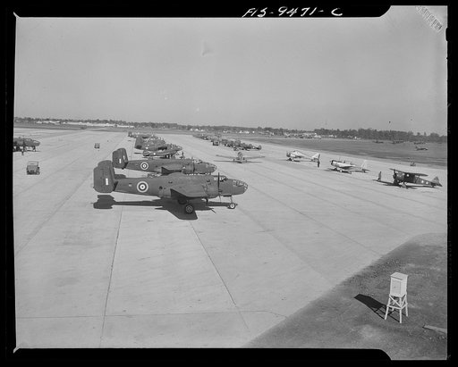 Untitled photo, possibly related to: De Soto bomber plant, Detroit, Michigan. Bombers