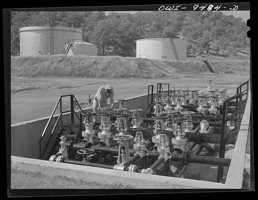 Tulsa, Oklahoma. Valve manifold at the Great Lakes pumping station