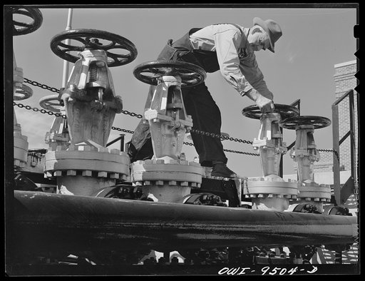 Tulsa, Oklahoma. Operating a gate valve which controls the flow of refined products through the Tulsa station of the Great Lakes pipeline. This line sends gasoline from Oklahoma to Minneapolis