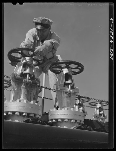 Tulsa, Oklahoma. Operating a gate valve which controls the flow of refined products through the Tulsa station of the Great Lakes pipeline. This line sends gasoline from Oklahoma to Minneapolis