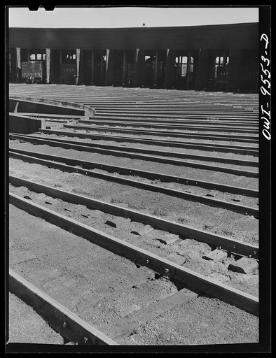 Tulsa, Oklahoma. Tracks at a roundhouse of the Frisco railroad