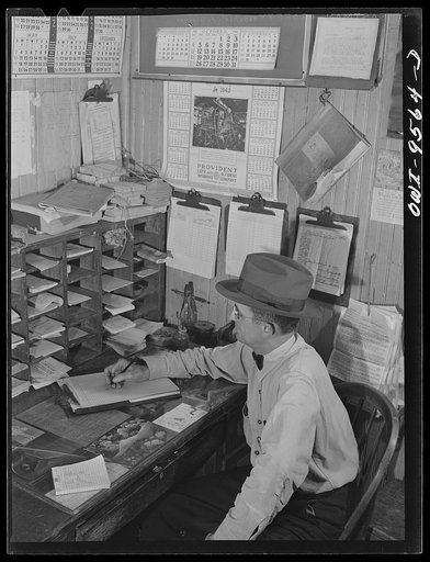 Tulsa, Oklahoma. In the yard master's office at the Frisco railroad