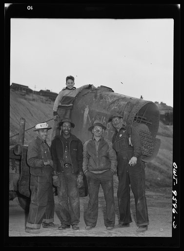 Butte, Montana. Truck crew on scrap salvage day