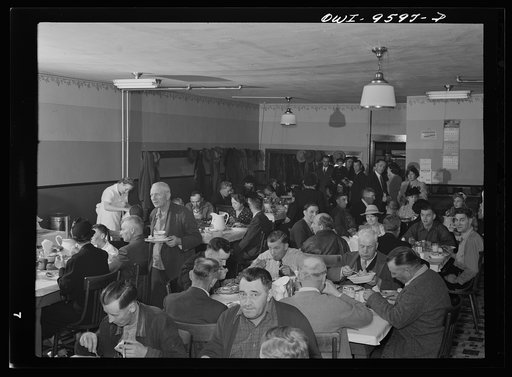 Butte, Montana. Boarding house where miners of various nationalities eat