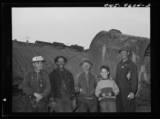 Butte, Montana. Truck crew on scrap salvage day