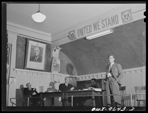 Untitled photo, possibly related to: Butte, Montana. William Mason, International Brotherhood representative, reporting on the convention to the engineers' union
