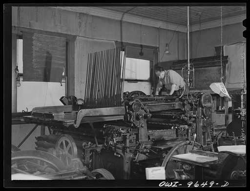 Butte, Montana. Printing the miners' union newspaper