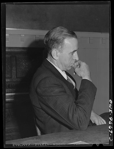 Butte, Montana. Member of the engineers' union at a meeting