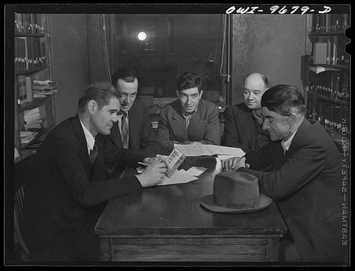 Butte, Montana. Committee meeting of the miners' union