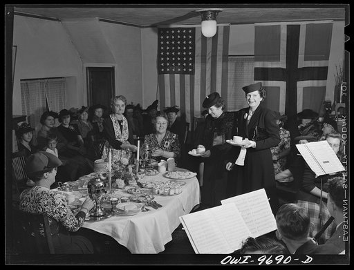 Untitled photo, possibly related to: Butte, Montana. Tea at the Little Norway Knitting Club