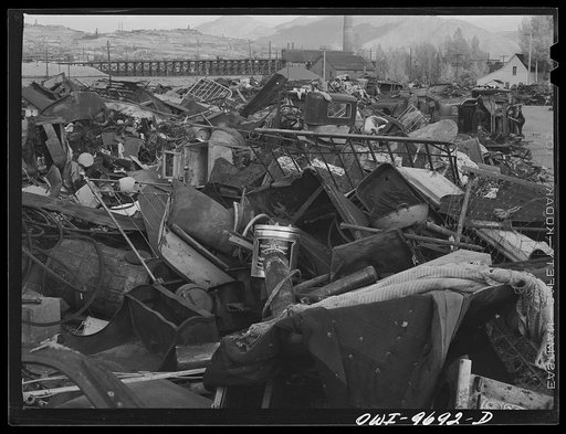 Butte, Montana. Detail of scrap gathered in the salvage campaign