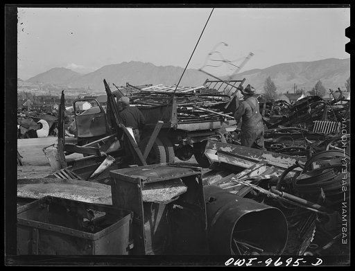 Butte, Montana. Segregating scrap gathered in the salvage campaign