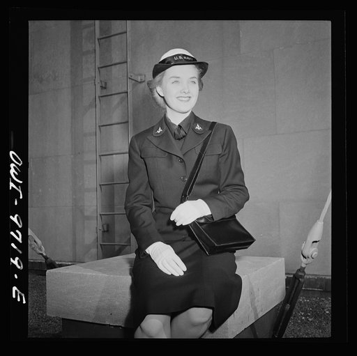 Untitled photo, possibly related to: New York, New Yorlk. WAVE (Women Auxiliary Volunteer Emergency Service) uniform modeled by a girl from the Powers Agency
