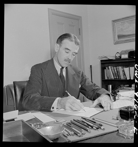 Washington, D.C. The Australian Legation. Minister Casey in his chancery office