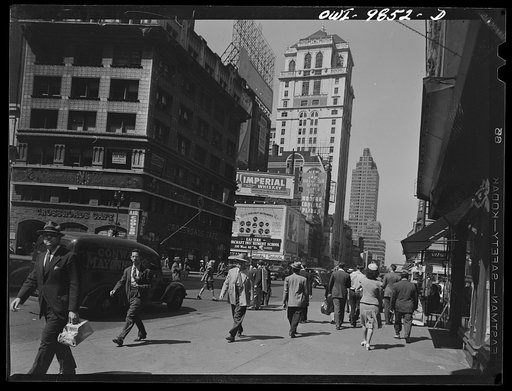 New York, New York. Looking west on Forty-second Street at Broadway