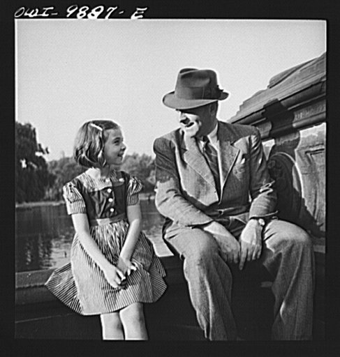New York, New York. Dr. Winn [or Wynn], a Czech-American, telling Janet a tall story in Central Park