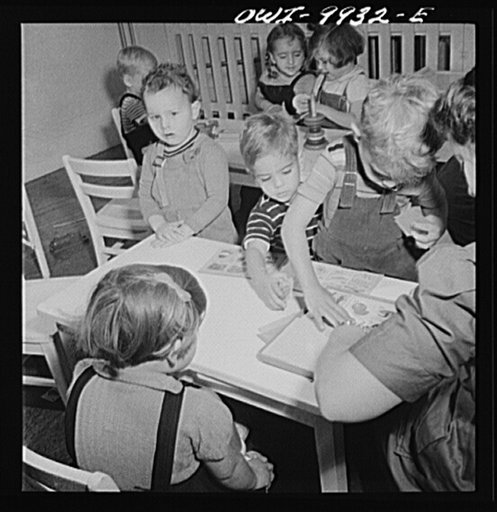 New York, New York. Children's Colony, a school for refugee children administered by a Viennese. Three-year-olds of all nations playing games in English