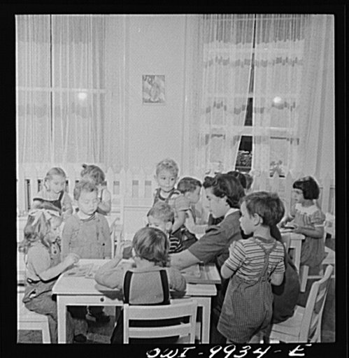 New York, New York. Children's Colony, a school for refugee children administered by a Viennese. Three-year-olds of all nations playing games in English