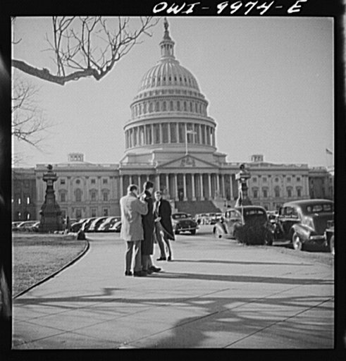 Washington, D.C. Under the auspices of the Bureau of University Travel and the National Capital School Visitors' Council, over 200 high school students chosen for their intellectual alertness visited Washington for a week. A student on his way from the Library of Congress to the Capitol making notes