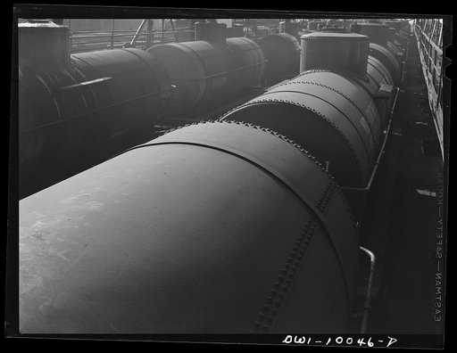 Tulsa, Oklahoma. Oil tank cars at the Mid-continent refinery