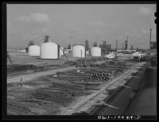 Tulsa, Oklahoma. Scrap iron and salvageable material at the Mid-continent refinery