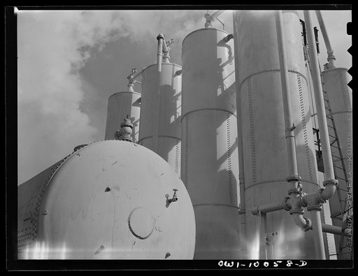 Tulsa, Oklahoma. Gasoline treaters at the Mid-continent refinery