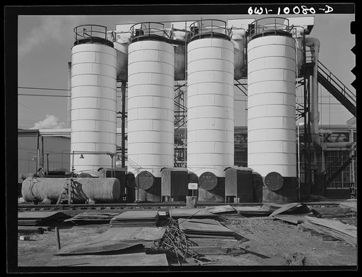 Tulsa, Oklahoma. Chiller tanks at the Mid-continent refinery