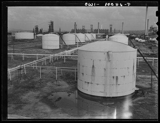 Tulsa, Oklahoma. Storage tanks at the Mid-continent refinery