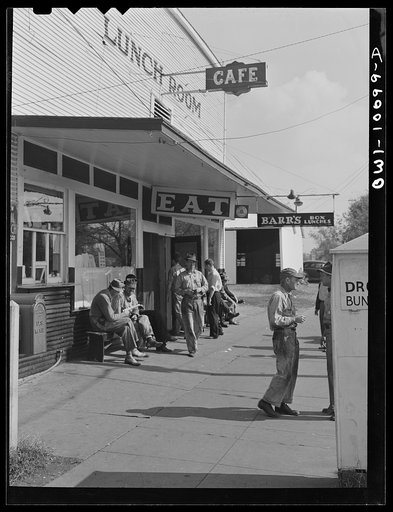 Untitled photo, possibly related to: Tulsa, Oklahoma. Lunch room near the entrance to the Mid-continent refinery