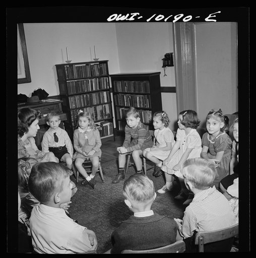 New York, New York. Sunday school class in Czech church