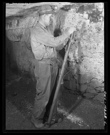 Pittsburgh, Pennsylvania (vicinity). Montour no. 4 mine of the Pittsburgh Coal Company. Wiring a Cordox shell before blasting