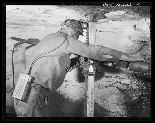 Pittsburgh, Pennsylvania (vicinity). Montour no. 4 mine of the Pittsburgh Coal Company. Drilling for blasting