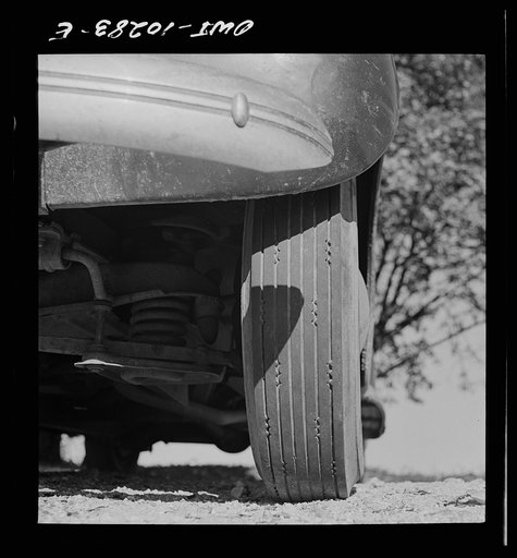 Montgomery County, Maryland. Tire of farmer's car