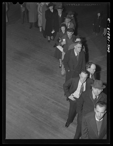 Untitled photo, possibly related to: Silver Springs, Maryland. Line at the polls on election day