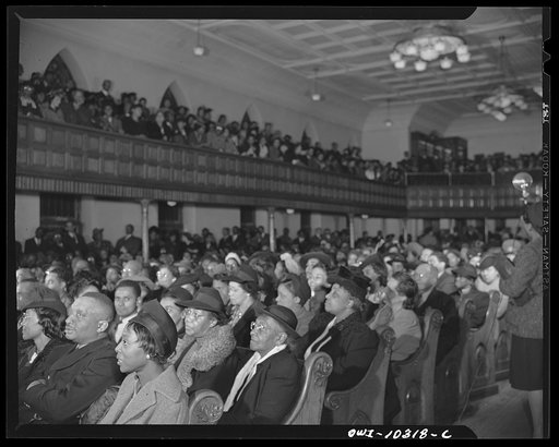 Untitled photo, possibly related to: Washington, D.C. Clayton Powell addressing the citizens' committee mass meeting