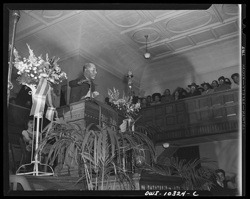 Untitled photo, possibly related to: Washington, D.C. A speaker at the citizen's committee mass meeting