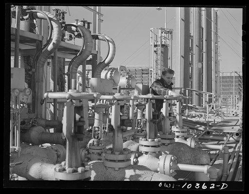 Operating valve which controls the fractionating tower at a gasoline plant