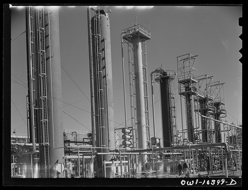 Fractionating towers at the Phillips gasoline plant