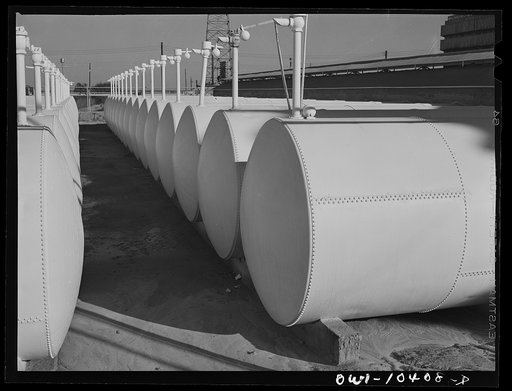 Untitled photo, possibly related to: Feed tanks at a gasoline plant