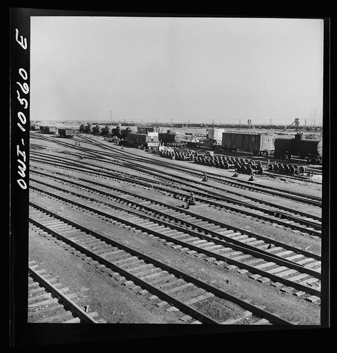 Untitled photo, possibly related to: Chicago, Illinois. General view of the north classification yard at an Illinois Central Railroad yard