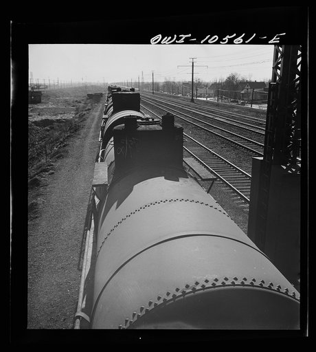 Untitled photo, possibly related to: Chicago, Illinois. An oil train just arrived from the southwest at an Illinois Central Railroad yard