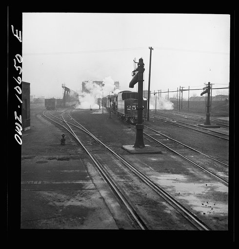 Untitled photo, possibly related to: Chicago, Illinois. General view of south classification yard at an Illinois Central Railraod yard showing retarders in the foreground