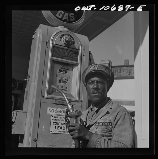 Untitled photo, possibly related to: Washington, D.C. Negro mechanic for the Amoco oil company