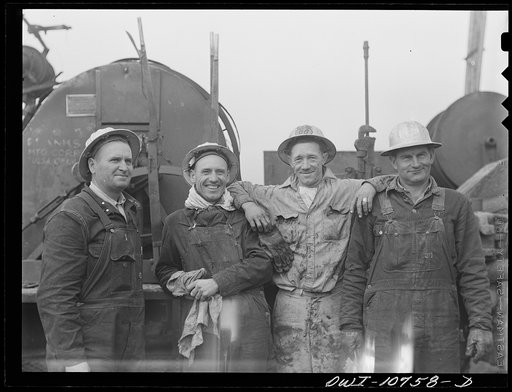 Oklahoma City, Oklahoma. Members of the oil well maintenance crew