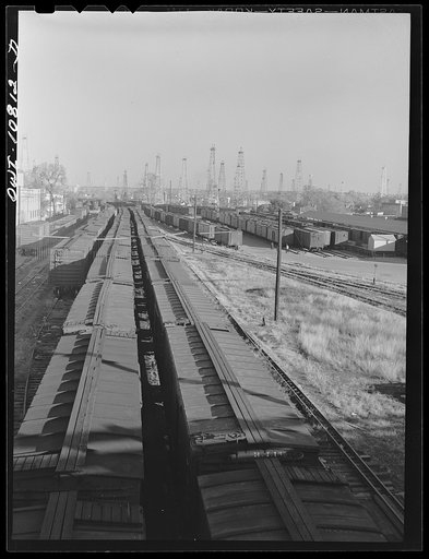 Oklahoma City, Oklahoma. Railroad yards and oil field