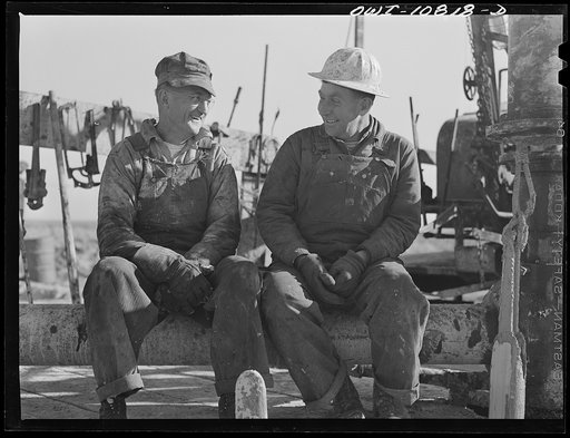 Untitled photo, possibly related to: Sunray, Texas. Workers at a carbon black plant