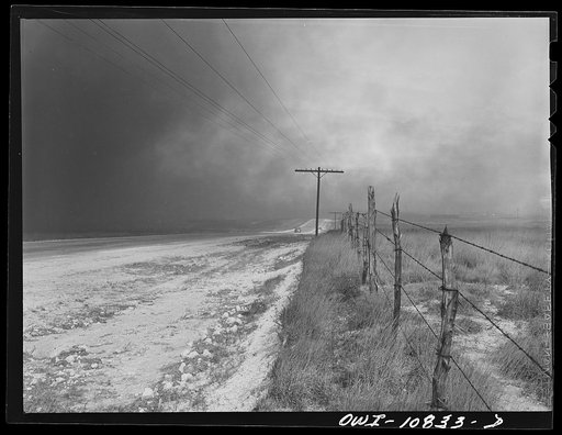 Moore County, Texas. Dust from carbon black plant